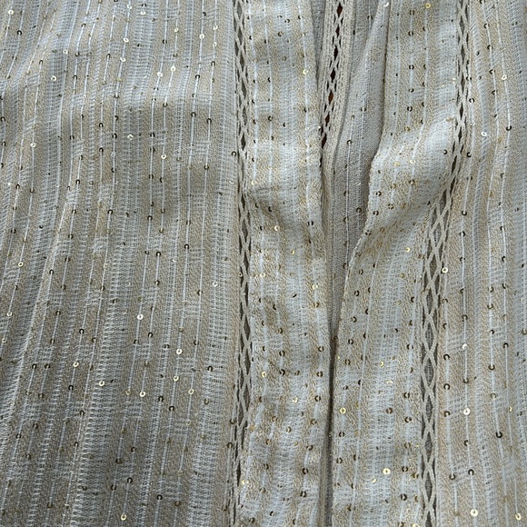 Soft Surrounding Glamour Topper gold sequin open front cardigan. Petite Small. - Picture 5 of 11